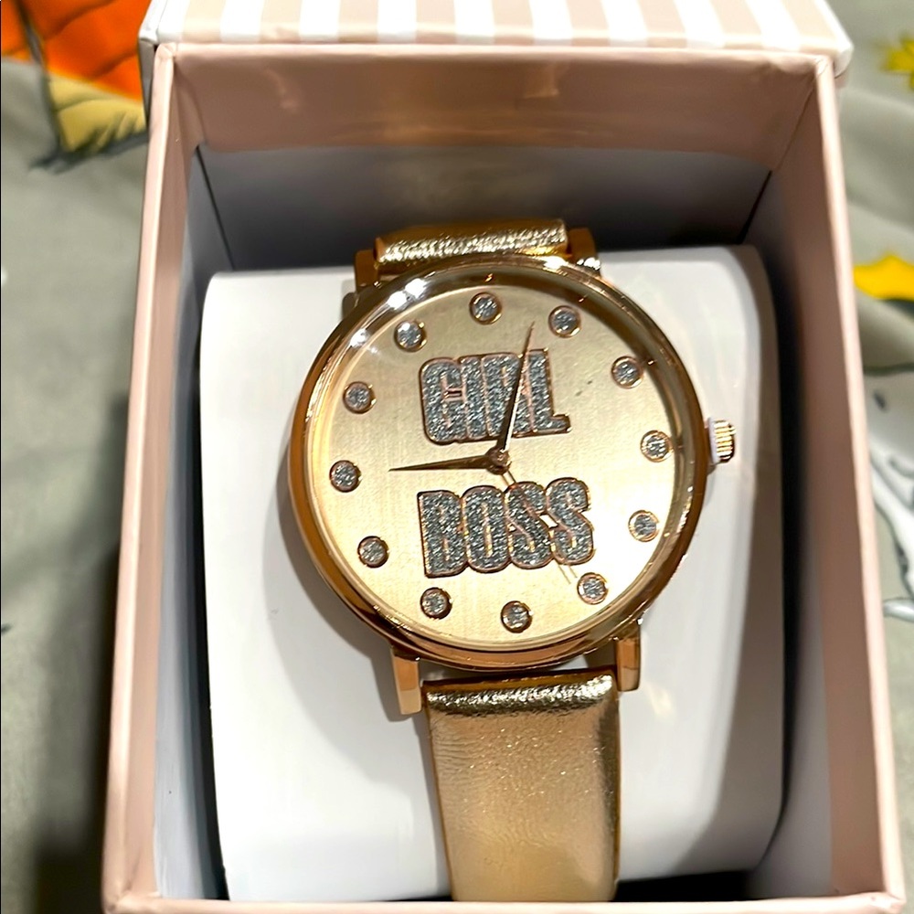 Gold Hybrid Digital Analog Watch
